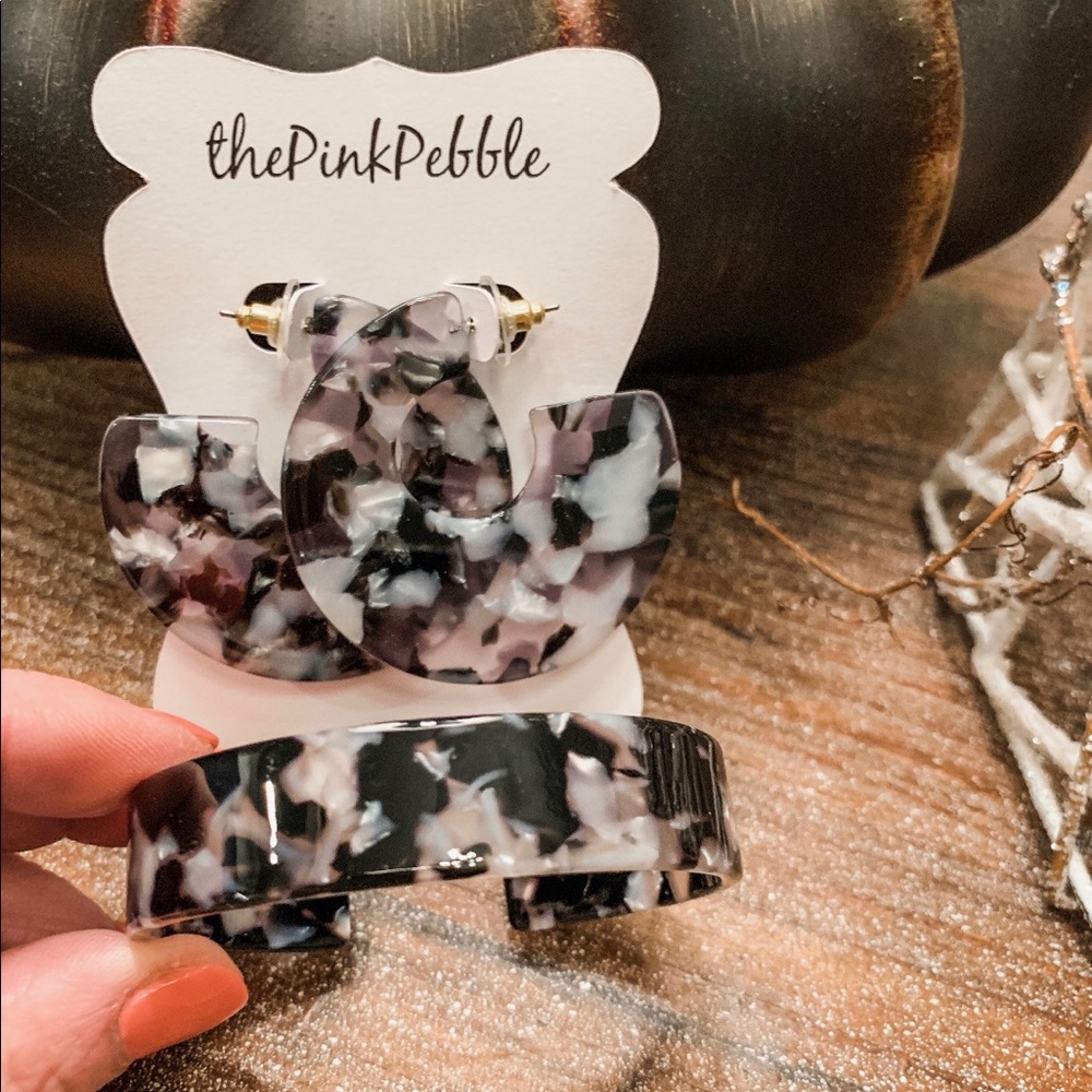 Black and gray tortoise cuff